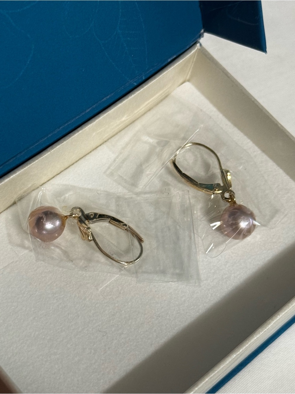 Maui Divers Jewelry Gold Earrings with Blush Pink Pearl Drops